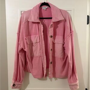 Fate Pink Cropped Shacket